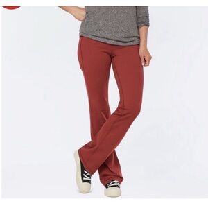 Duluth trading company NoGa Classic orange rust stretch yoga pants plus Sz 2x